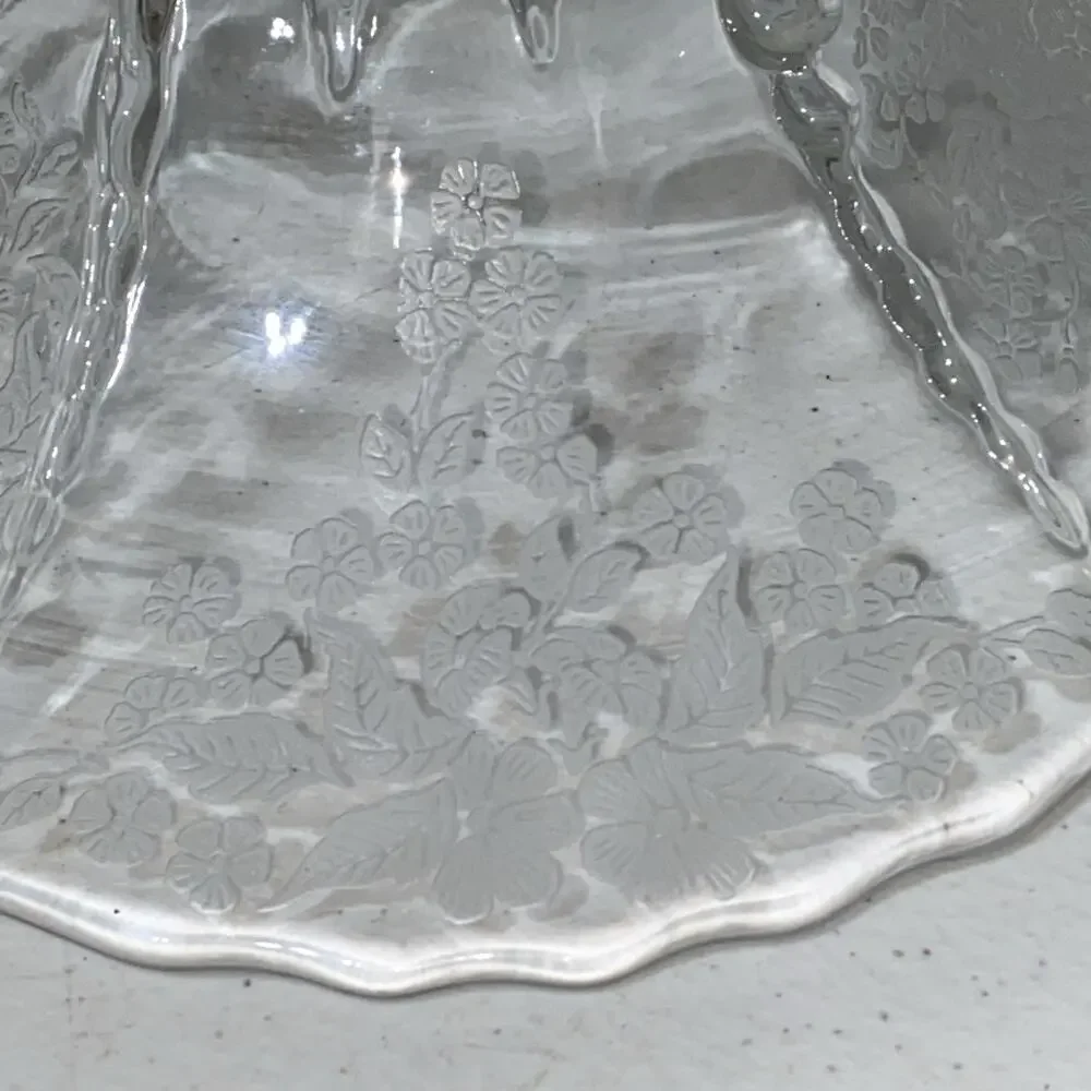 VTG New Martinsville‎ Radiance Pattern Prelude Etched 3 Footed Round Bowl 10.5”